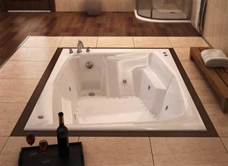 Caresse 5472 54" x 72" Atlantis Two Person Whirlpool Bathtub, Air Tub and Combination Bathtub