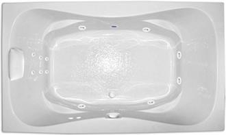Cascade 6 Foot Long Platinum Two Person Whirlpool Bathtub, Air Tub and Combination Bathtub