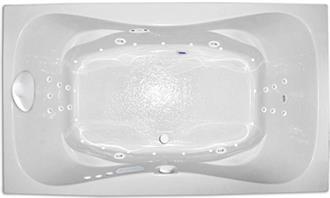 Cascade Oval Two Person Whirlpool Bathtub, Air Tub and Combination Bathtub