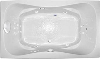 Cascade 6 Foot Long Platinum Two Person Whirlpool Bathtub, Air Tub and Combination Bathtub