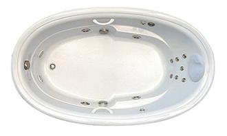 Eclipse 5.5 66 inch by 42 inch Oval  Single Bather Whirlpool Bathtub, Air Tub and Combination Bathtub