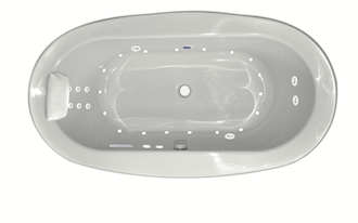Ovale 6636 Gold Combination Water and Air Jet Package Two Person Free Standing Oval Bathtub