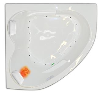 Paradise 6060 6 Foot 60 Inch Two Person Corner Whirlpool Bathtub, Air Tub and Combination Bathtub