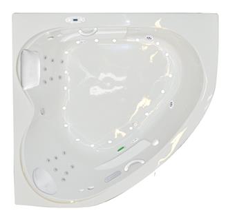 Paradise 6060 6 Foot 60 Inch Two Person Corner Whirlpool Bathtub, Air Tub and Combination Bathtub