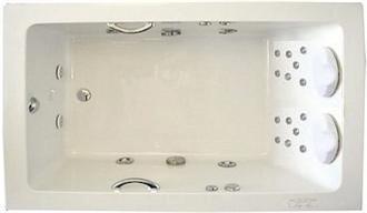 Zen 642 72 Inch Side by Side Two Person Whirlpool, Air, Combination Bathtub