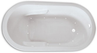 Zen Oval 7236  6 Foot Single Bather Whirlpool Bathtub, Air Tub and Combination Bathtub